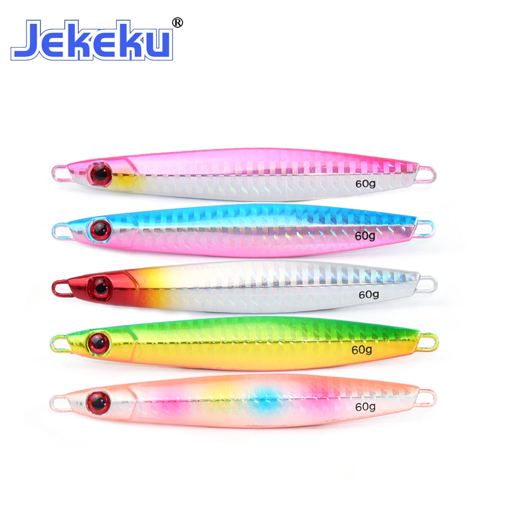 

JEKEKU New Matel Jigging Spoon20g 30g 40g 50g 60g 80g Sea Jigging Lead Fish Sea Fishing Lure Artificial Bait Tackle