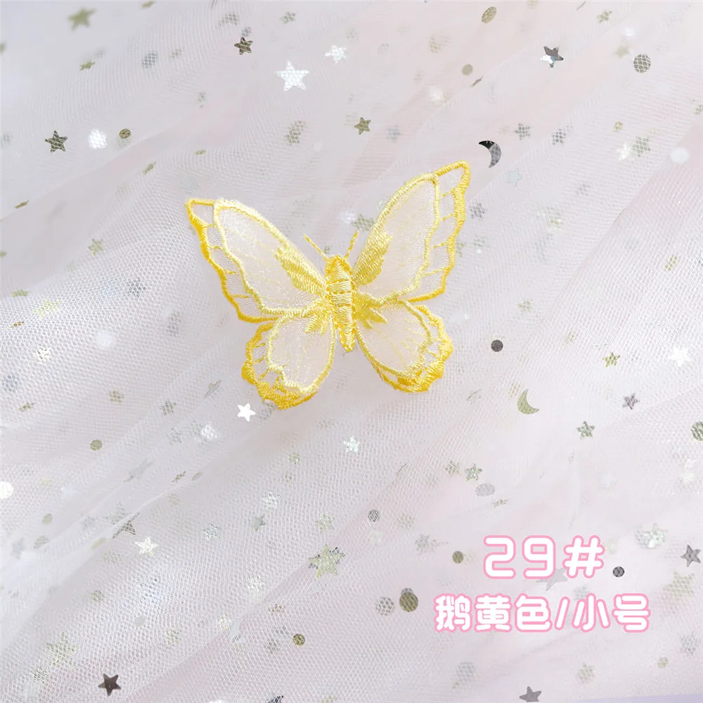 MAXSIN FUN High Quality Embroidered Stickers Butterfly Patch Wedding Dress DIY Decorative Applique Clothes Accessories