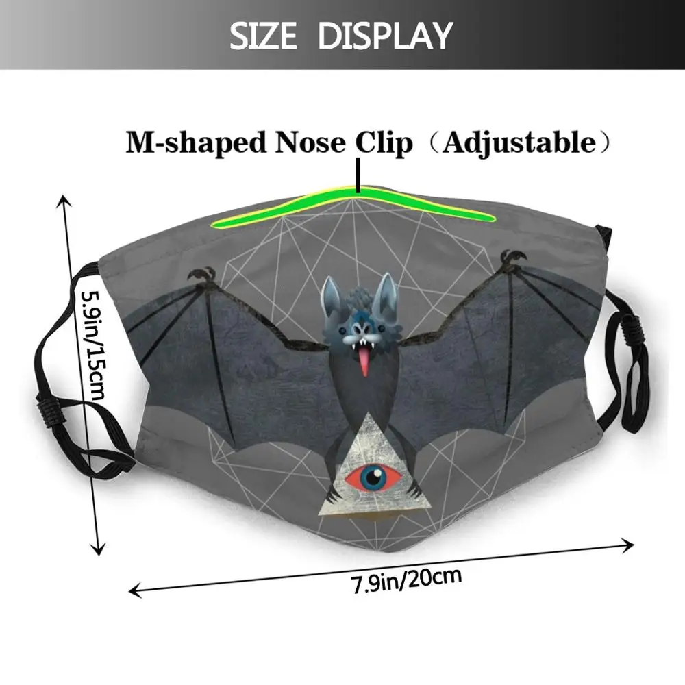 Batte de Vampire avec filtre Anti-poussière pour enfants et adultes, masque de bricolage, batte de Vampire, chauve-souris cosmique, pyramide oculaire Illuminati géométrique