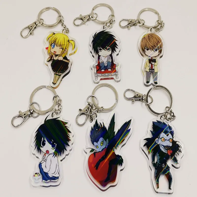 DEATH Yagami Light Killer Ryuk Key Chains Two-sided Keychain Cosplay Acrylic Pendant Keyring Prop