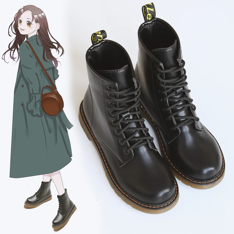 jk uniform shoes eight holes black martin boots female winter plus velvet england trend ins cool 8 holes 2020 new autumn small b