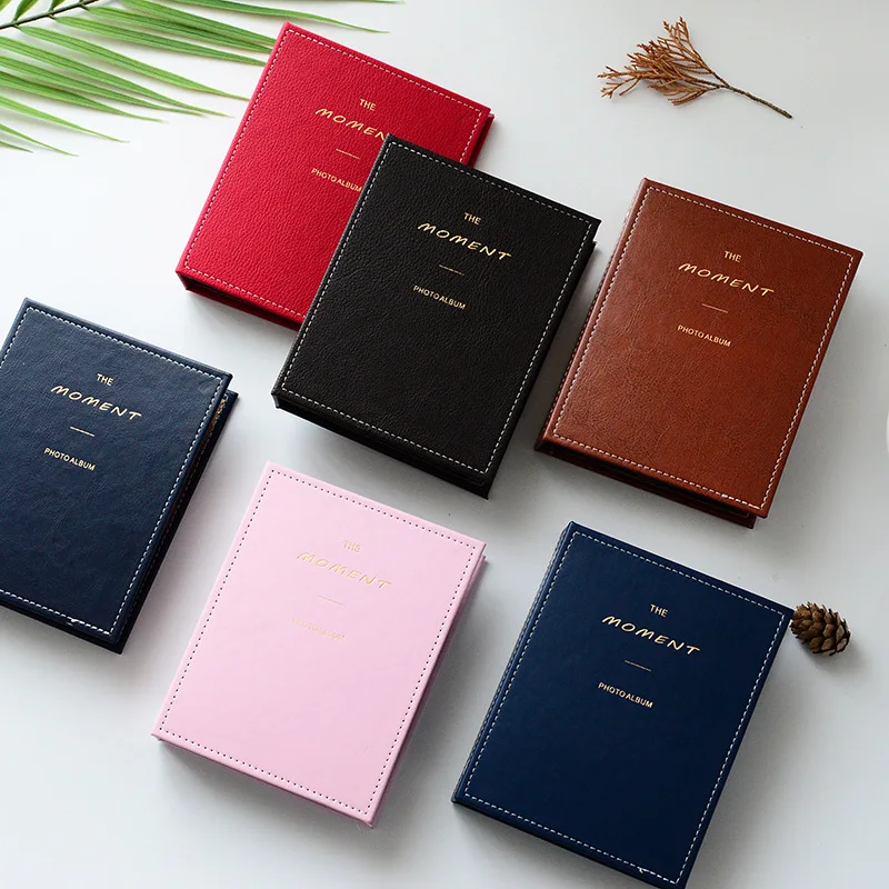 64 Pockets PVC Leather Portable Photo Album Vintage Color Album for 2.5x3.5 Inch Mini Instax & Name Card Album de Photos