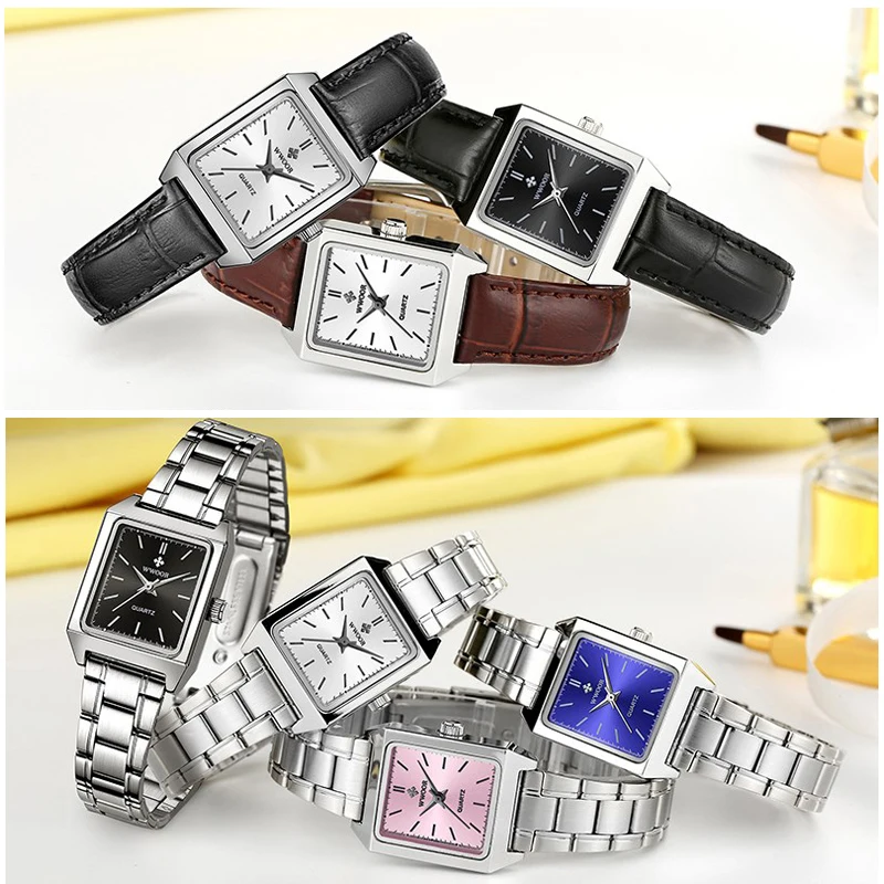 Montre Femme 2024 WWOOR, relojes de marca de lujo para mujer, reloj pequeño rectangular a la moda, vestido de cuarzo para mujer, reloj de pulsera