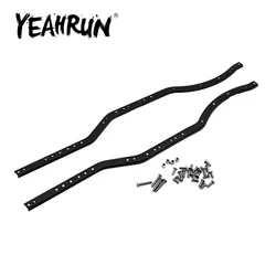 YEAHRUN Black Stainless Steel Chassis Frame Rails for Axial SCX10 II AX90046 1/10 RC Crawler Car Upgrade Parts