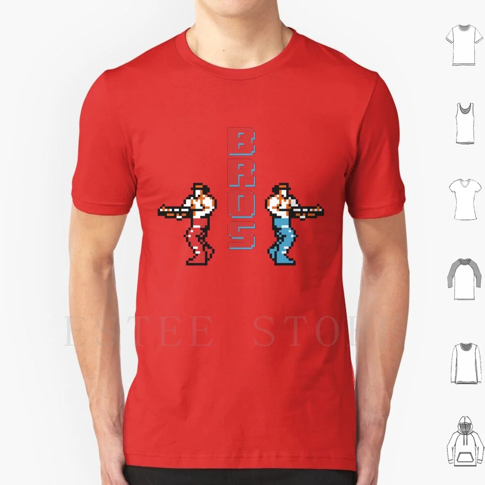 8 Bit Contra Bros! T Shirt Men Cotton 6xl 8bit 8 Bit Nes Pixel Pixel Art Classic 80s Arcade Snes Contra