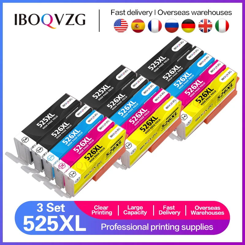 IBOQVZG For Canon PGI525 CLI526 ink cartridges inkjet PIXMA IP4850 MG5150 MG5250 MG5350 MG6150 MG6250 MX885 MX895 Printers