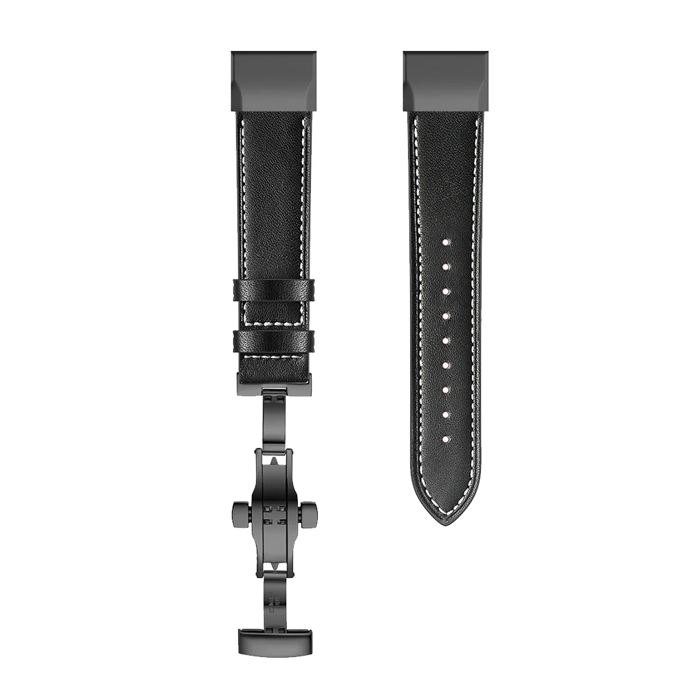 Genuine Leather strap for Garmin Fenix 6 6X Pro /fenix 5 5x Plus 3 hr Band 22mm 26mm Quick Release TACTIX DELTA / MARQ Watchband