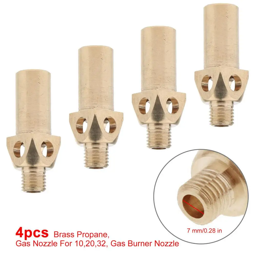 4PCS Brass Cast Iron Jet Burner Brass Propane Natural Gas Jet Tips Replacement Wok Burner Gas Nozzle For 10 20 32 Gas Burner