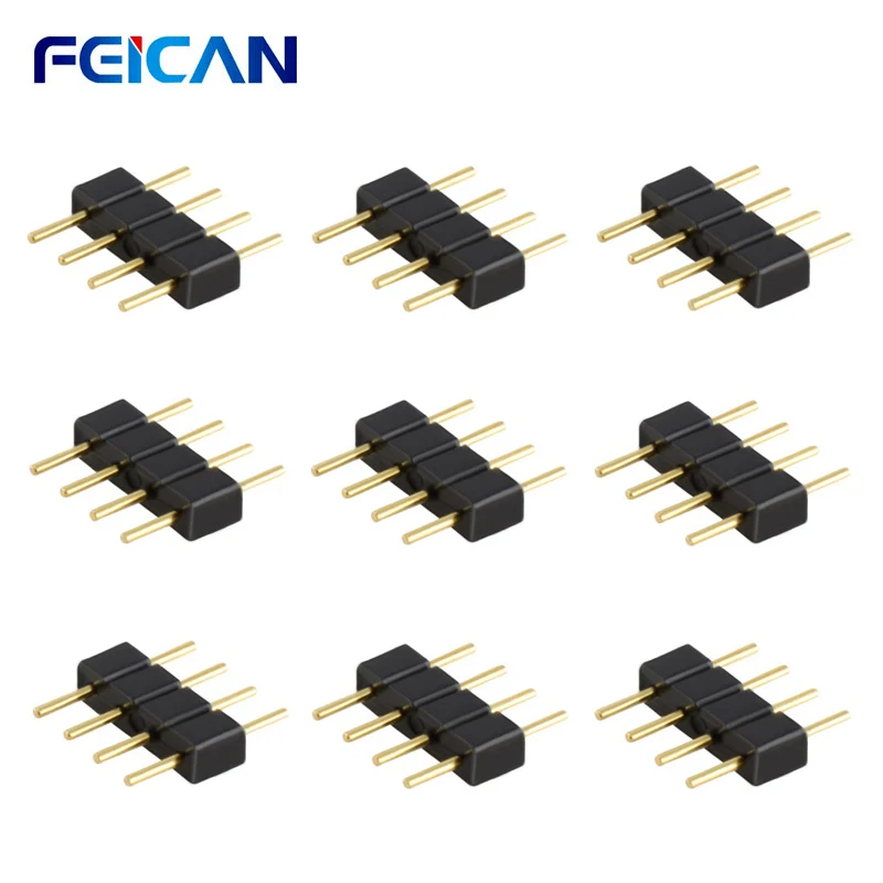 

LED Strip Connector 4Pin Header 10/20/50/100-Pack 4Pin Needle RGB LED Connector DIY Fittings for SMD5050 2835 LED Strips