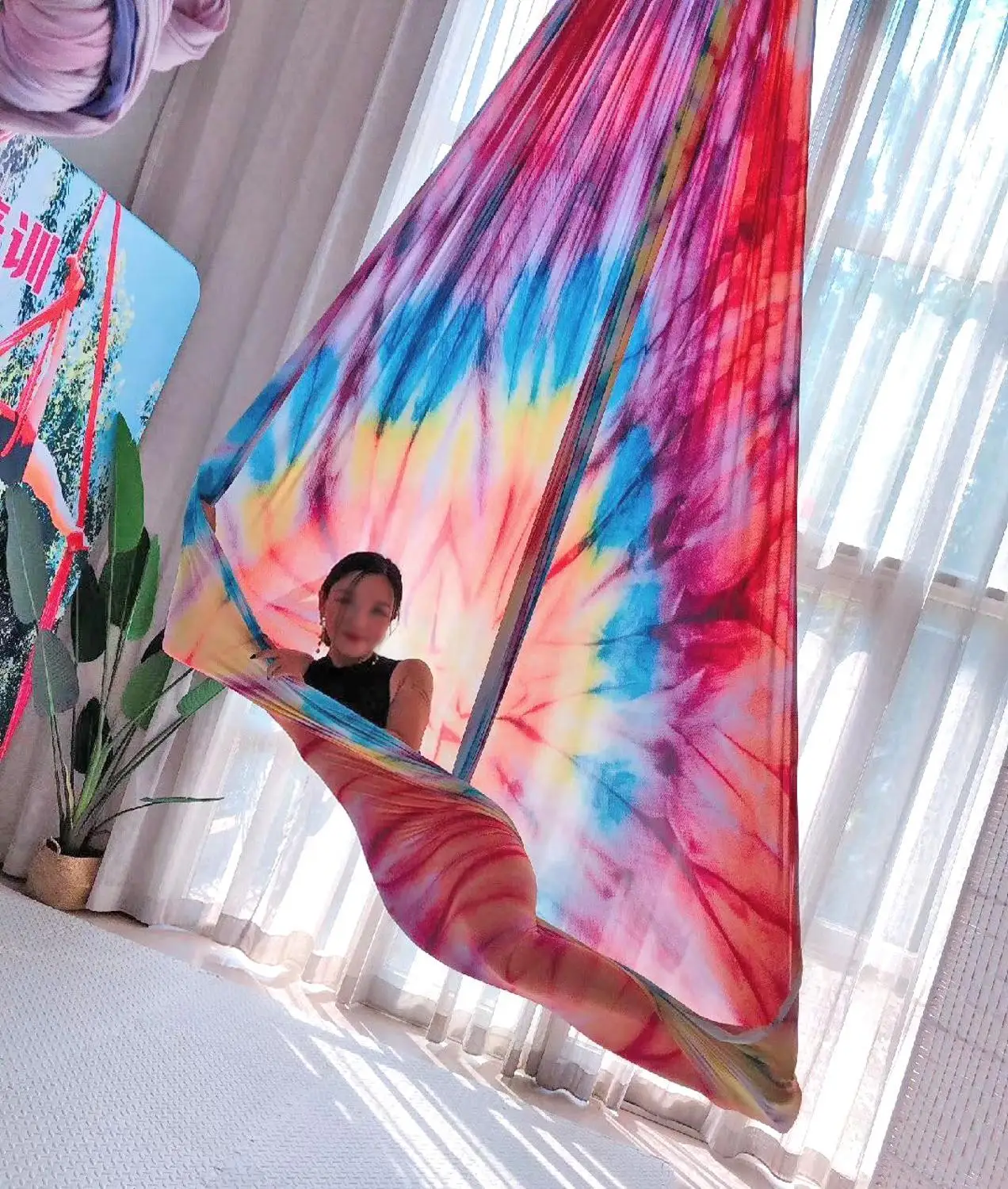 NEW 15Yards 13.7M Ombre Aerial Silk High Quality Gradational Colors Aerial Yoga Anti-gravity for yoga training Yoga for sporting