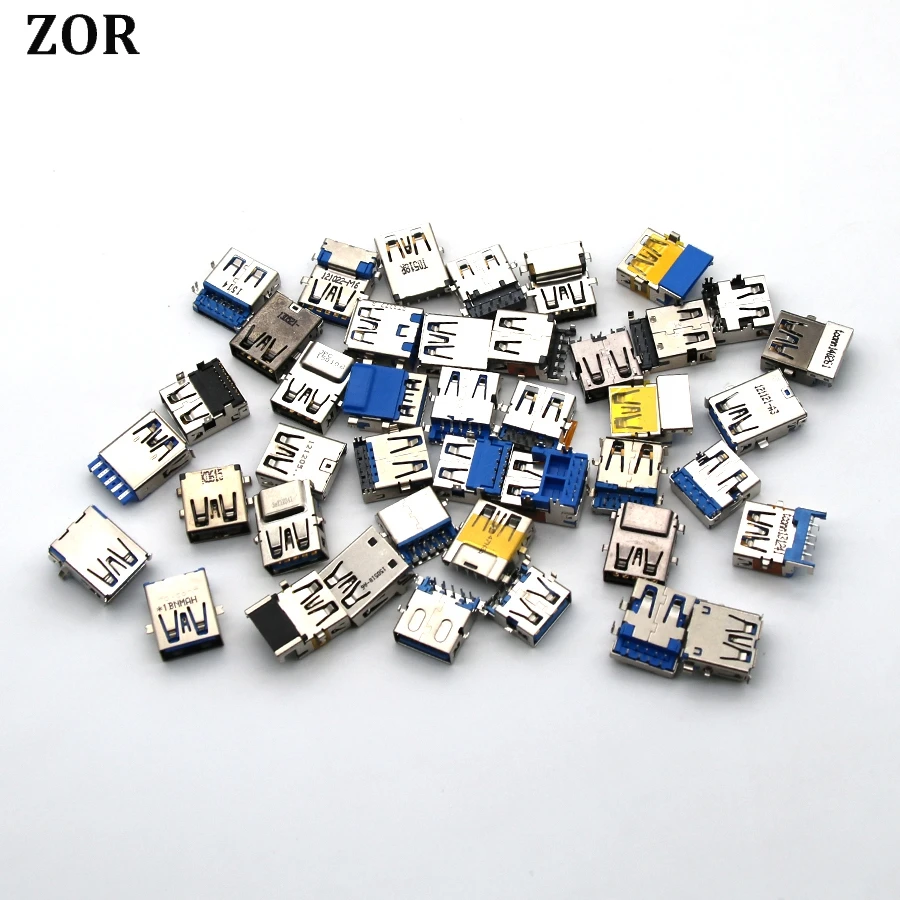 

40models 40pcs USB 2.0 3.0 Type A Female Connector For Laptop Netbook Data Charging Plug Jack Socket Connector Wire Adapeter