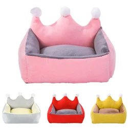 Winter Warm Puppy Dog Cat Sofa Bed Luxurious Crown Dog Priness Beds for Small Dogs Chihuahua Poodle Cussion Mascotas Products