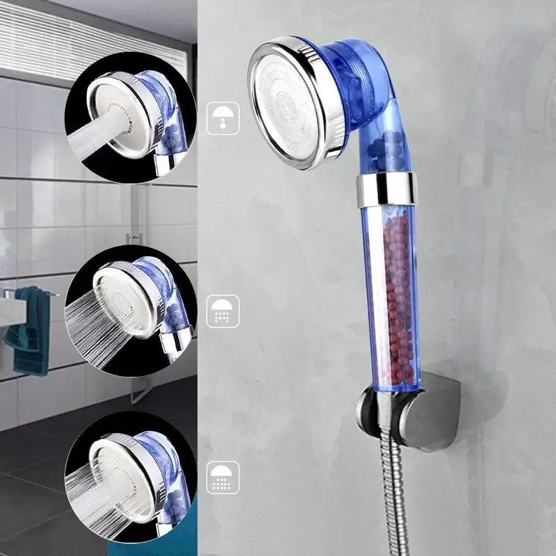 

SHAI 3 Function Adjustable Shower Head Bathroom High-Pressure Water Handheld Saving Filter SPA Shower Heads