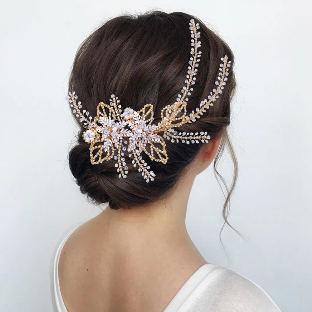 Women TiaraLuxury Wedding Hair Accessories Bridal Hair Piece Rhinestone Headpieces for Bride Crystal Hair Jewelry Wedding Tiara