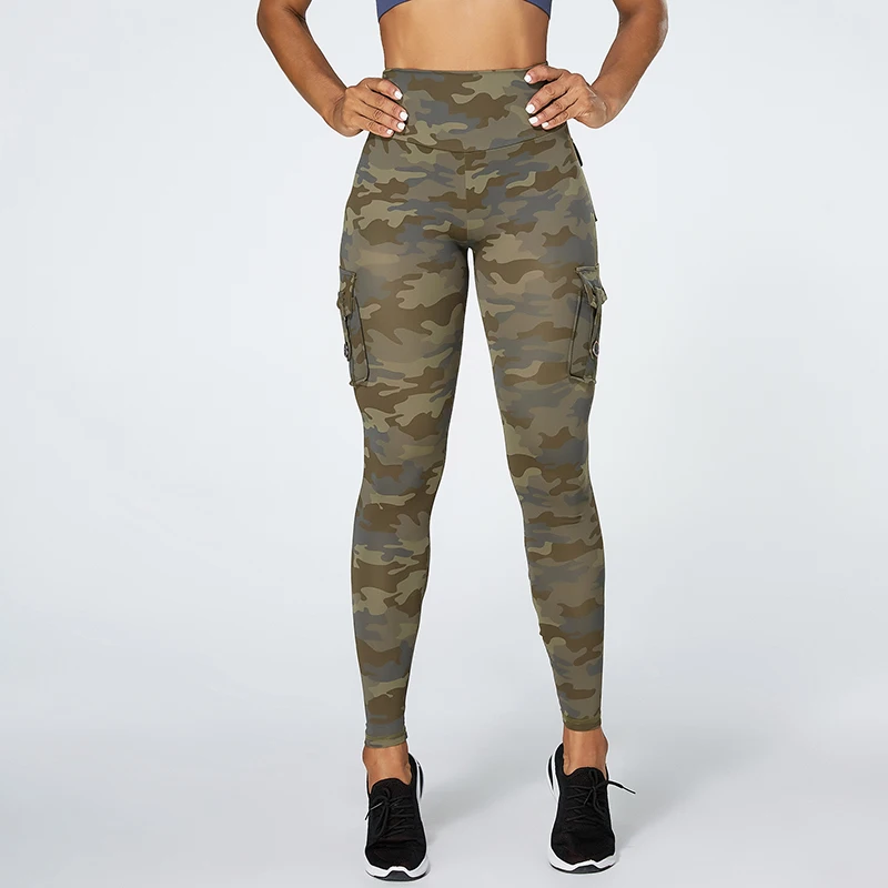 Camouflage Yoga Pants Women Fitness Leggings Workout Sports With Pocket Sexy Push Up Gym Wear plus size XL