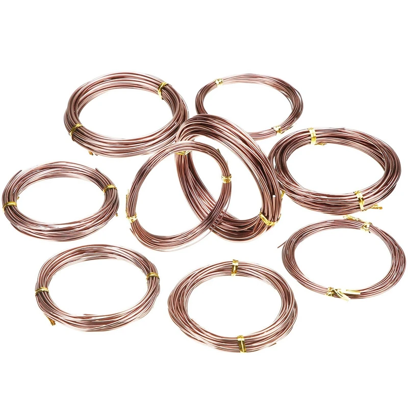 Hot Sale 9 Rolls Bonsai Wires Anodized Aluminum Bonsai Training Wire with 3 Sizes (1.0 Mm,1.5 Mm,2.0 Mm),Total 147 Feet