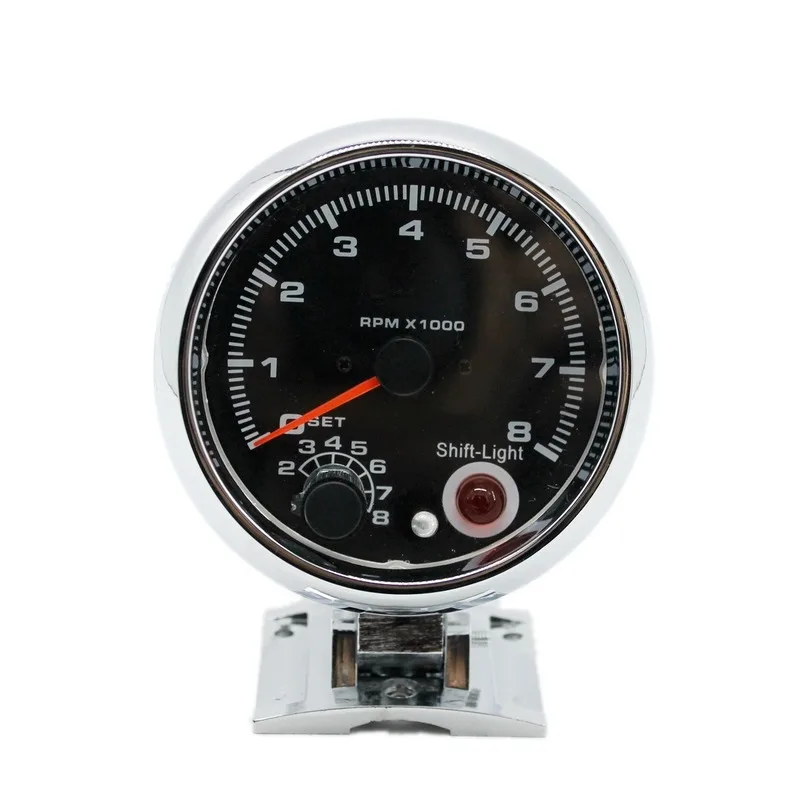 1 Pc DC12V universally 95MM Car Auto Tachometer 0-8000RPM Adjustable in seven colors Pointer instrument 8000 rpm speedometer