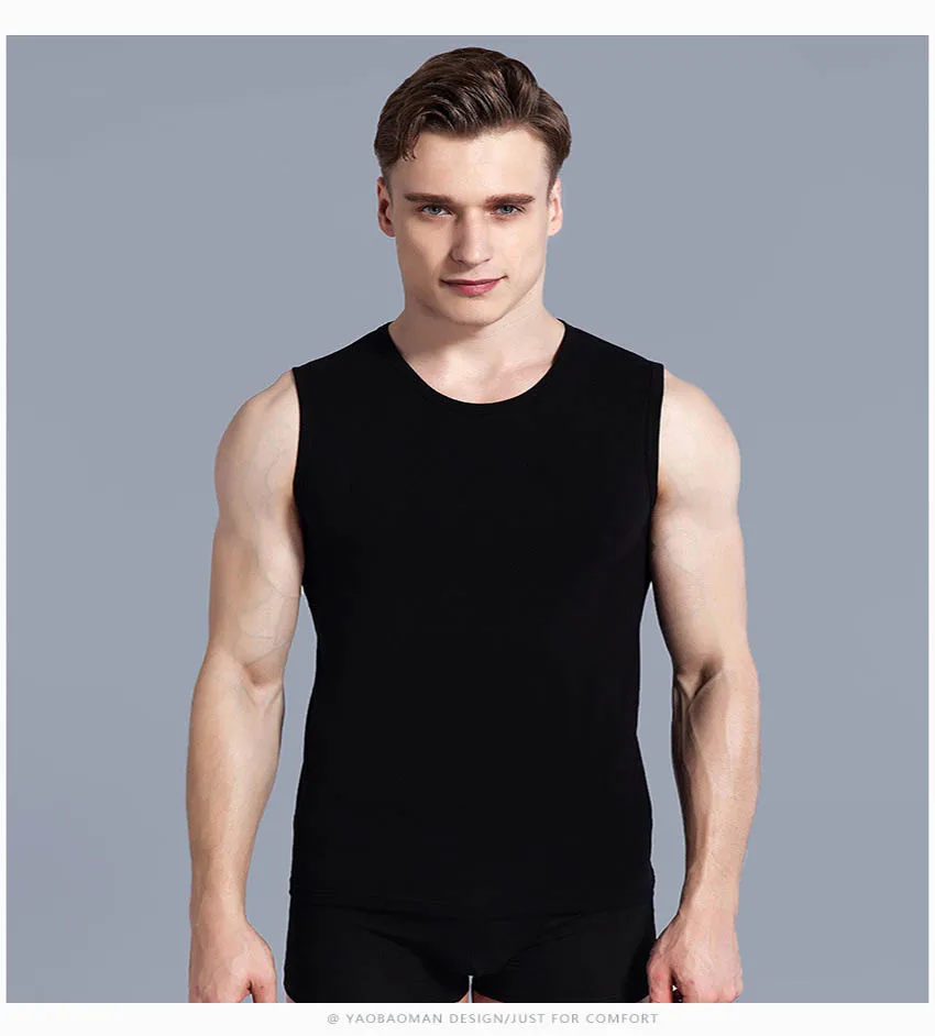 KFT Mens Sleeveless Muscle Tee Cotton Solid Blank Tank T Shirt Hot Summer Gym Top For Men