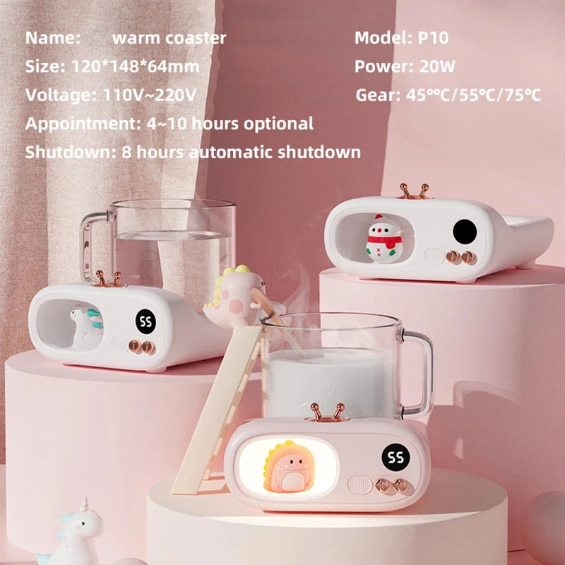 110-220V Cup Heater Coffee Mug Warmer Cute Pet Warmer Coaster Electric Hot Plate Smart Heating Pad For Milk Tea Water Best Gift