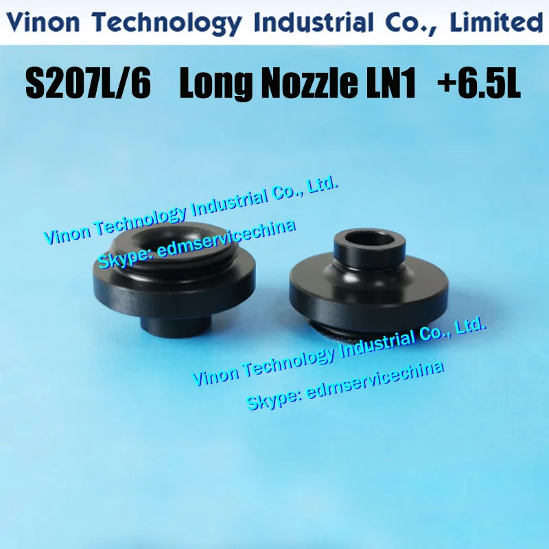 (2pcs/set) S207L1/6 Long Nozzle LN1 Upper D=6+6.5Lmm 3081682, edm Water Nozzle 0200782 for Sodic AQ.A.EPOC type 86-2/90-1 series