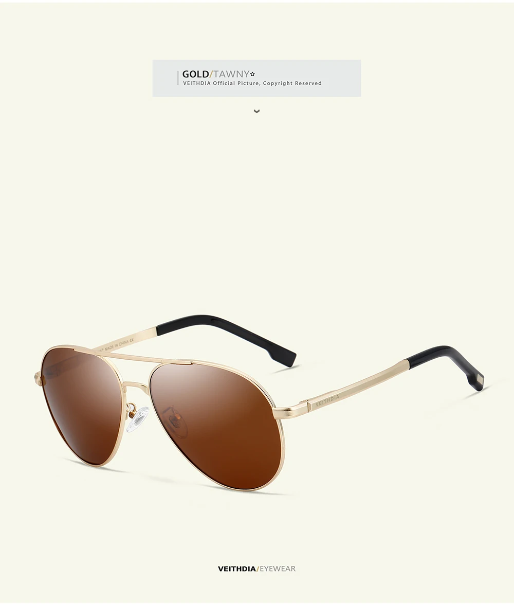 VEITHDIA Marke männer Sonnenbrille Vintage Polarisierte UV400 Objektiv Outdoor Klassische Frauen Sonnenbrille Fahren Brillen Für Männliche 2482 – Detail 13