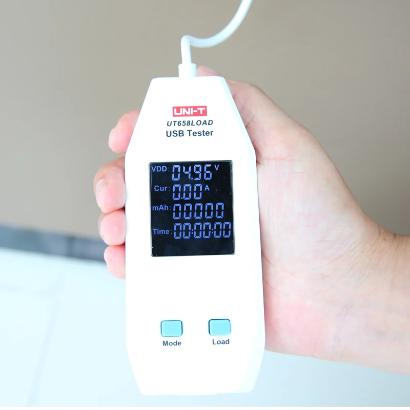 UNI-T ut658load tipo um porto tensão de saída usb tester atual energia capacidade circuito quivalent resistência carga eletrônica
