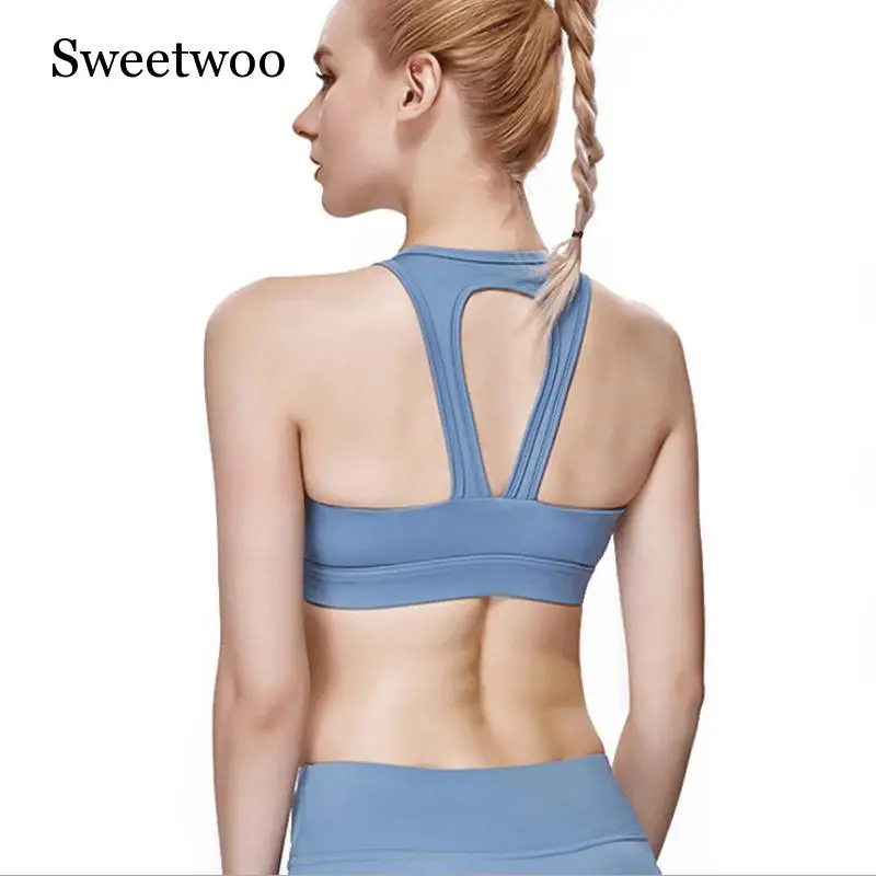 Soutien-gorge de sport pour femmes, respirant, à fort Impact, vêtements de course, de Yoga, d'entraînement, rembourré, sans fil, rose, bleu, violet, nouvelle collection 2019