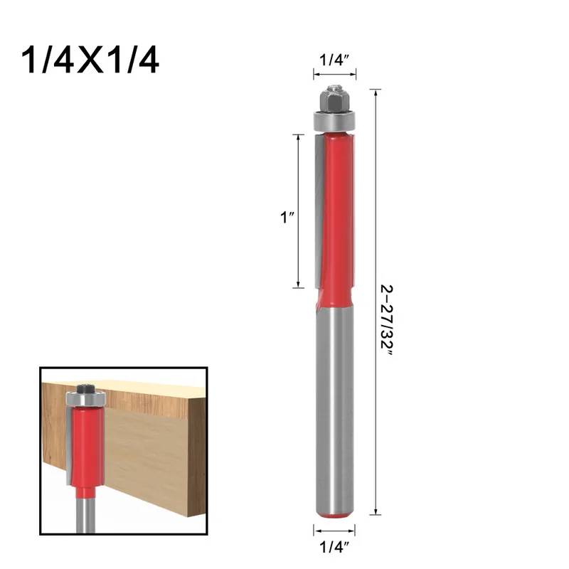 6 millimetri 1/4 "Shank Etero Router Bit Con Cuscinetto per il Legno Guarnizioni E Intagliare di Tungsteno Bit Carburo di Lavorazione Del Legno Fresatura taglierina