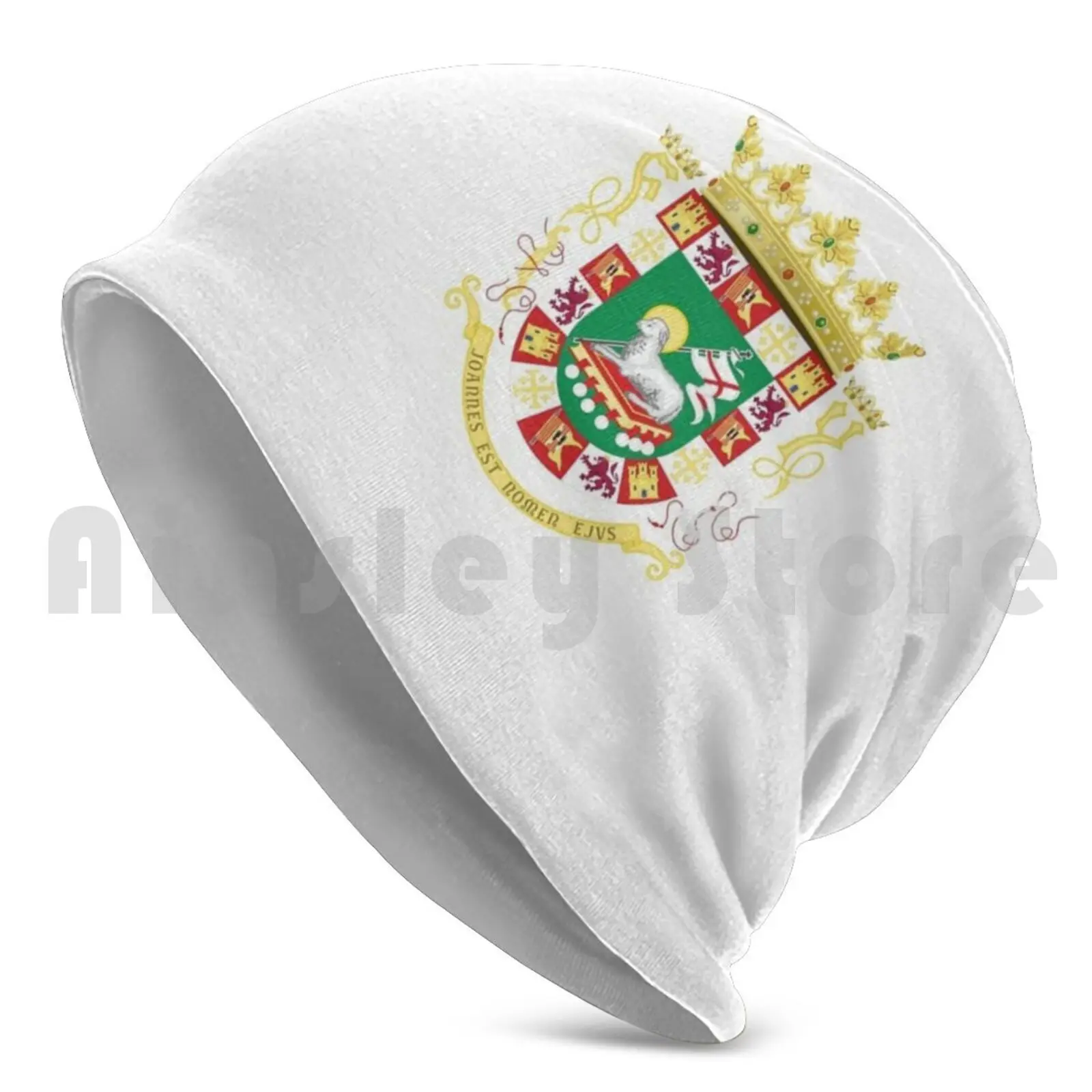 Escudo De Puerto Rico Beanie Hedging Cap DIY Print Cushion Coat Of Arms Of Puerto Rico Pr Pur Shield Heraldry