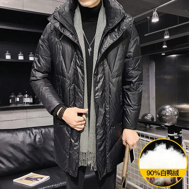 Winter 2022 Mannen Down Parka Jas Nieuwe Mode Casual Losse Hooded Kleding Mannen Eend Donsjack Dikker Warm bovenkleding B333