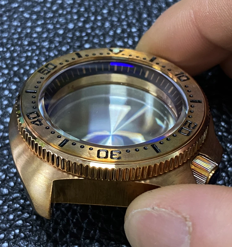 Heimdallr Watch Parts Sapphire Crystal 45mm CUSN8 Bronze Turtle Watch Case Fit NH35/NH36 Automatic Movement