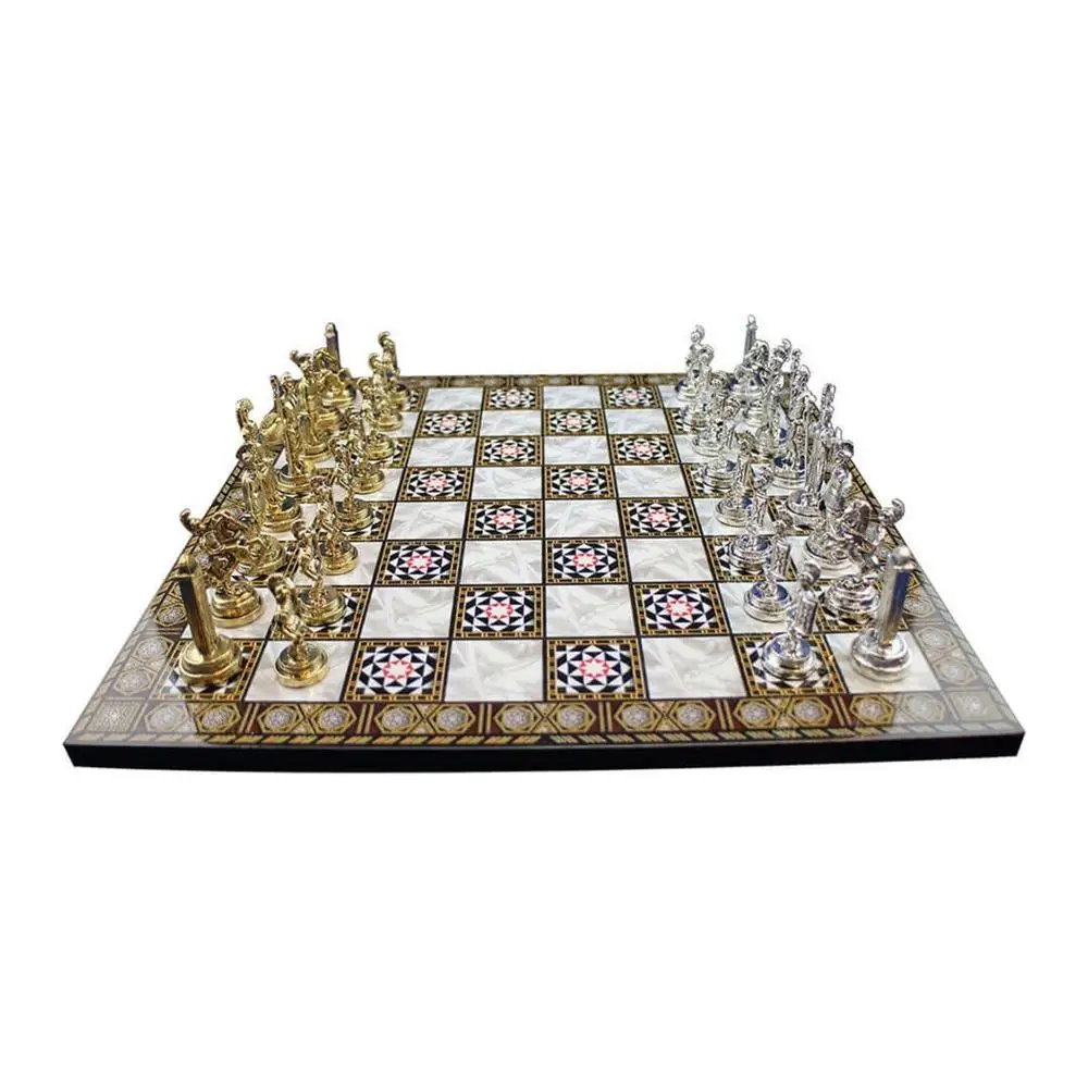 Hobby Tools Metal Roma Chess Set and Pearl Board Luxury and Classy Product King Height 7 cm Fast Shipping From Turkey