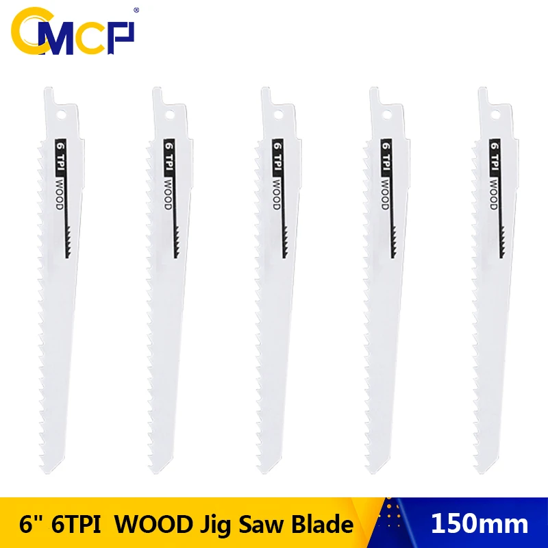 

CMCP Saber Blades 6" 6TPI WOOD Jig Saw Blade for Cutting Wood Plastic Pipe Metal Reciprocating Saw Blade