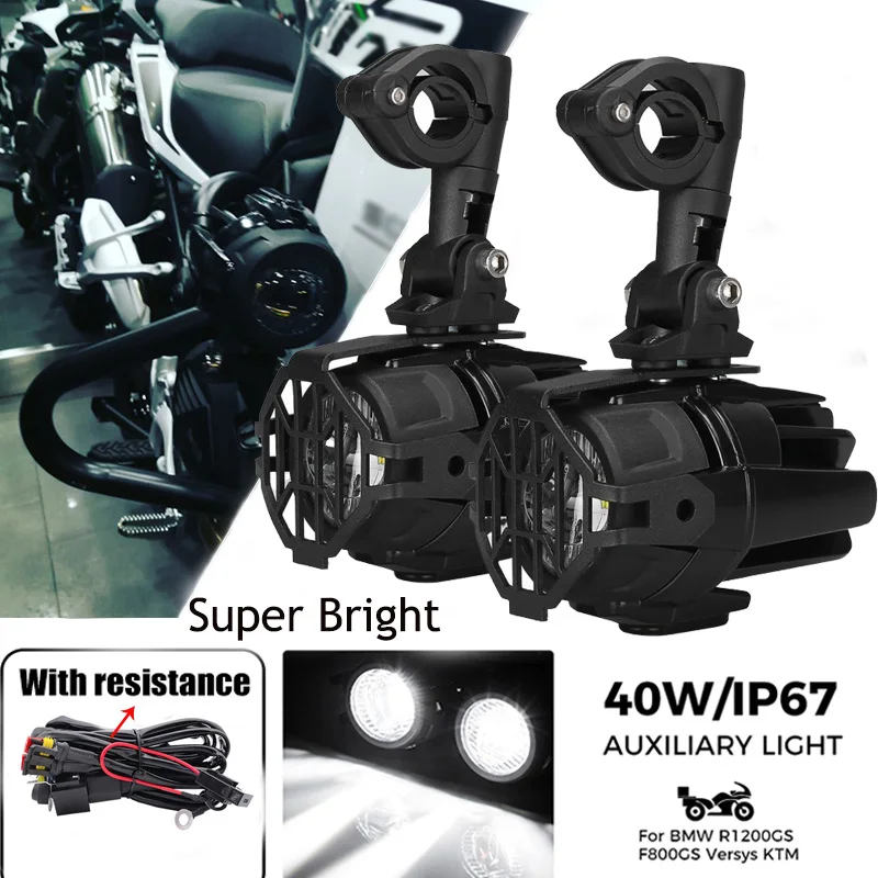 Motorcycle fog Lights For BMW R1200GS S1000RR R1200GS F800GS F800 K1300 LED Driving Auxiliary Fog Light Assemblie Driving Lamp