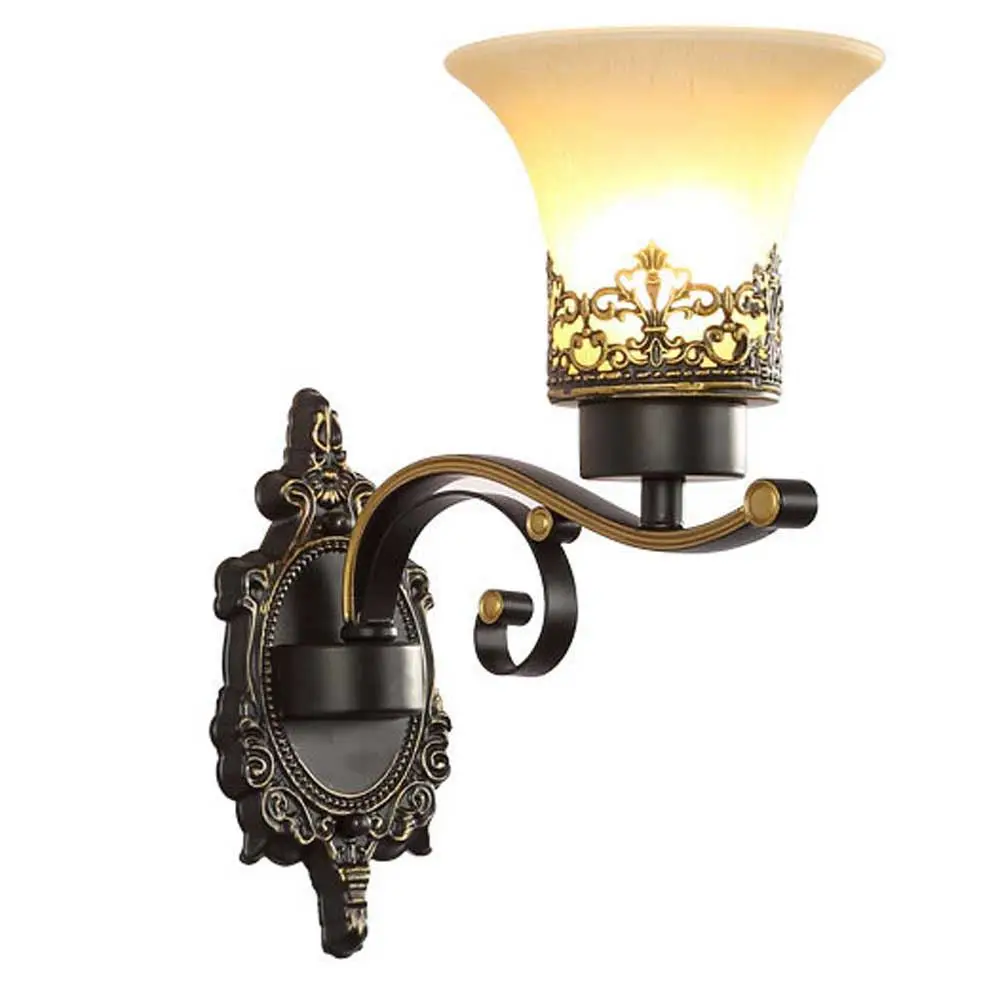 

Vintage Bedroom Bedsides Wall Lamps Corridor Glass Shade Metal Body Balcony Wall Light Stair case Hallway Wall Lights