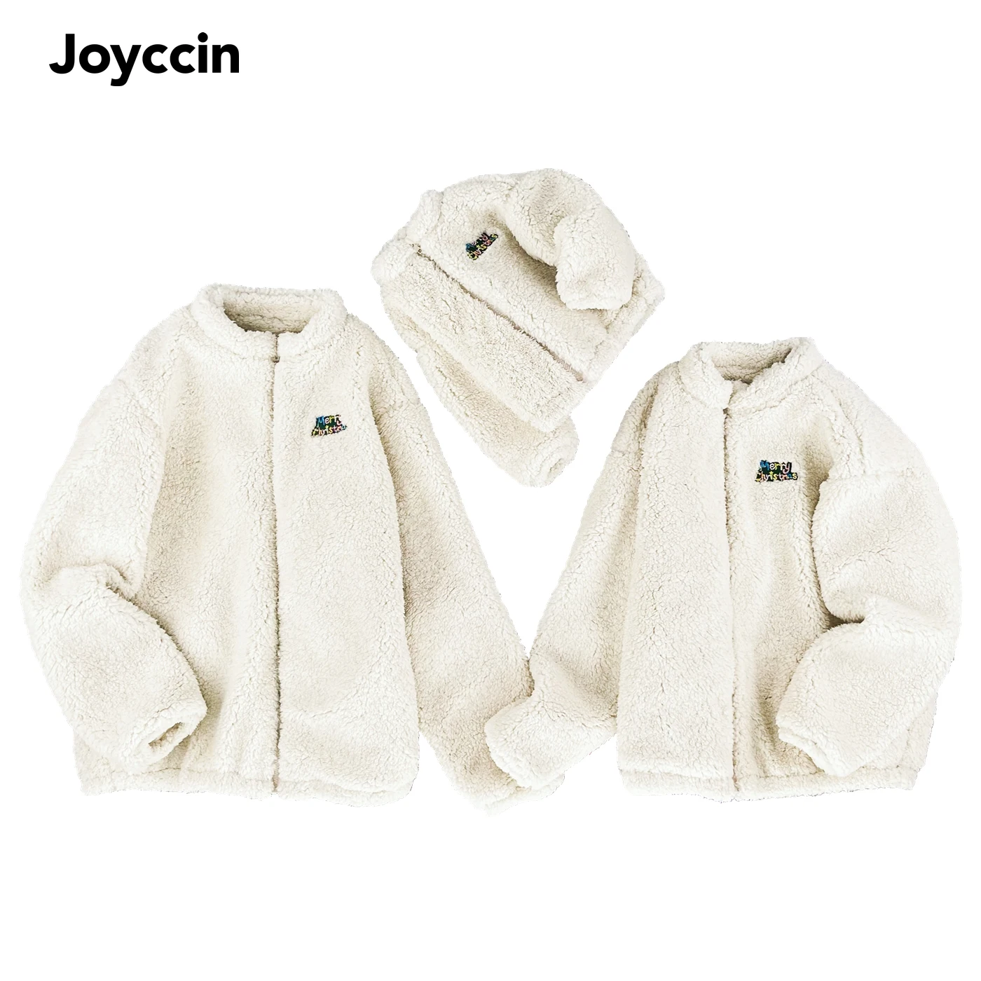 Joyccin Vintage Polar Fleece Jacket Winter Warm Family Matching Outfits Men's Clothes Coat Streetwear Thick Fluffy Jacket Xmas