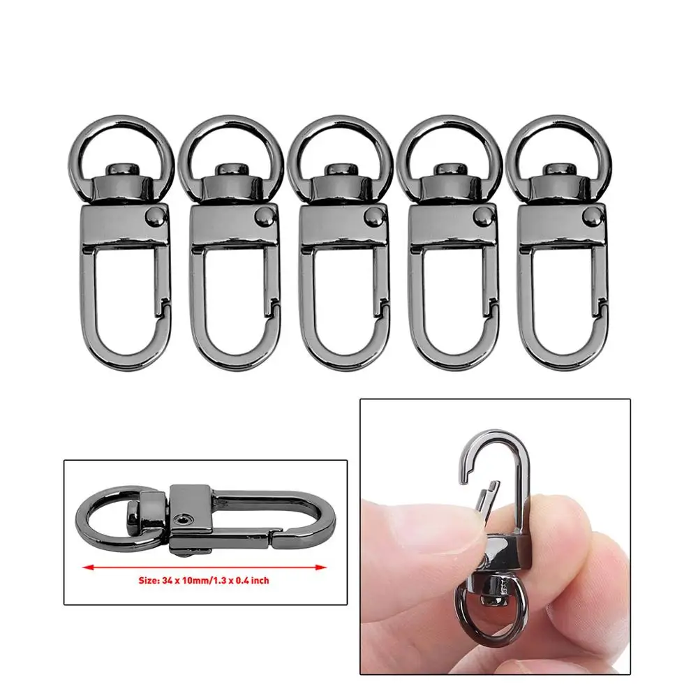 5Pcs Metal Lobster Claw Clasps Swivel Lanyards Trigger Snap Decorative Hooks for Keychain Key Rings DIY Bags Jewelry Findings