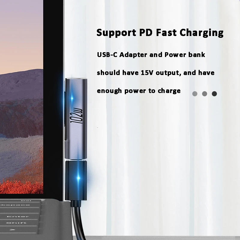 102 واط USB نوع C PD سريع قابس شحن محول ل مايكروسوفت السطح برو 8 7 6 5 4 3 الذهاب USB-C محول ل سطح كتاب 1 2 3