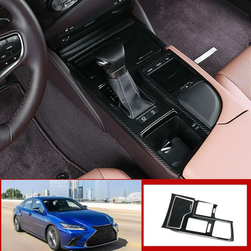 

Центральная консоль из углеродного волокна для Lexus ES200 260 300H 2018-2020, крышка водяного стакана, отделка, модификация автомобиля, автозапчасти