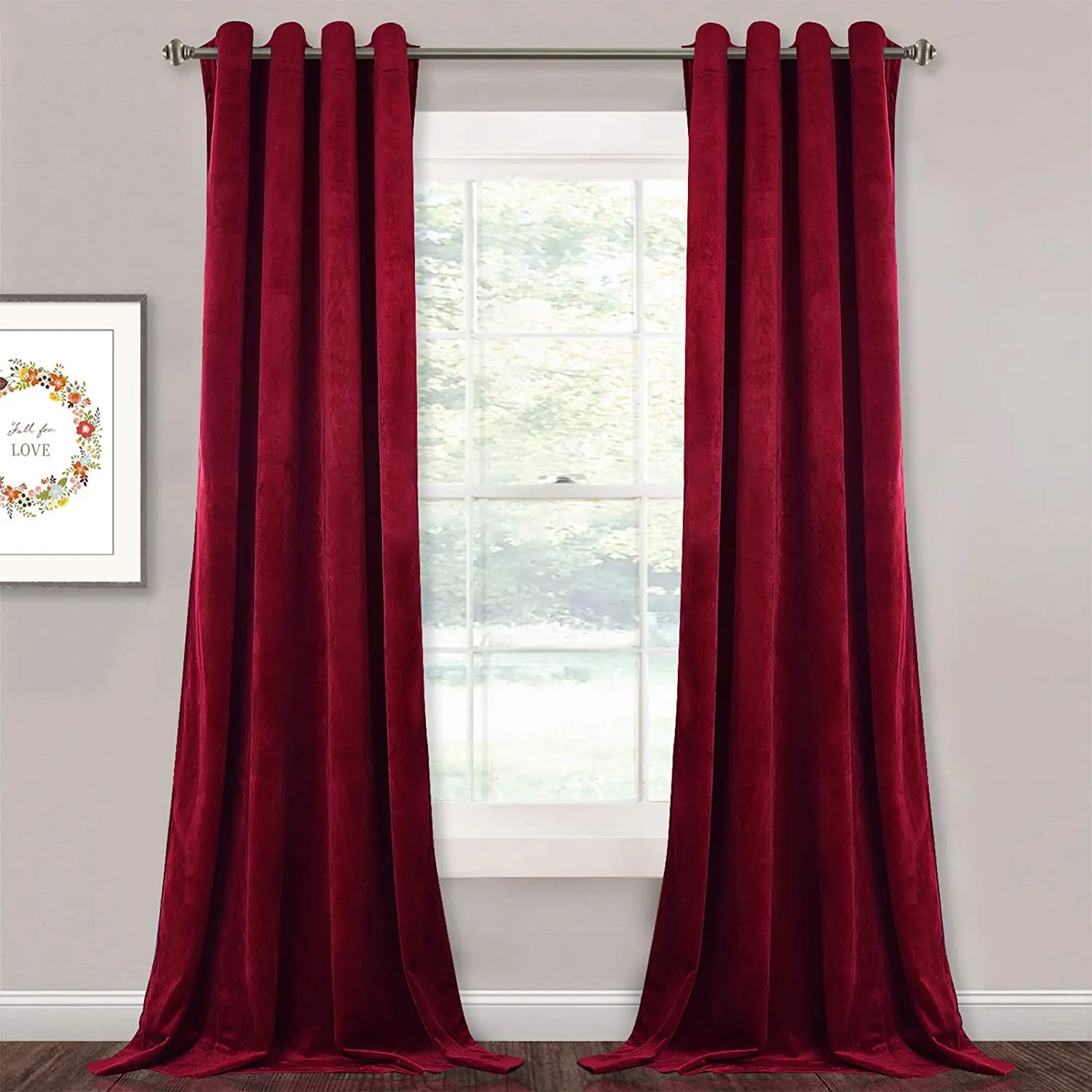 

Thermal Insulated Velvet Curtains, 100% Blackout Curtains, Noise Absorb, Window Dressing, Every Size