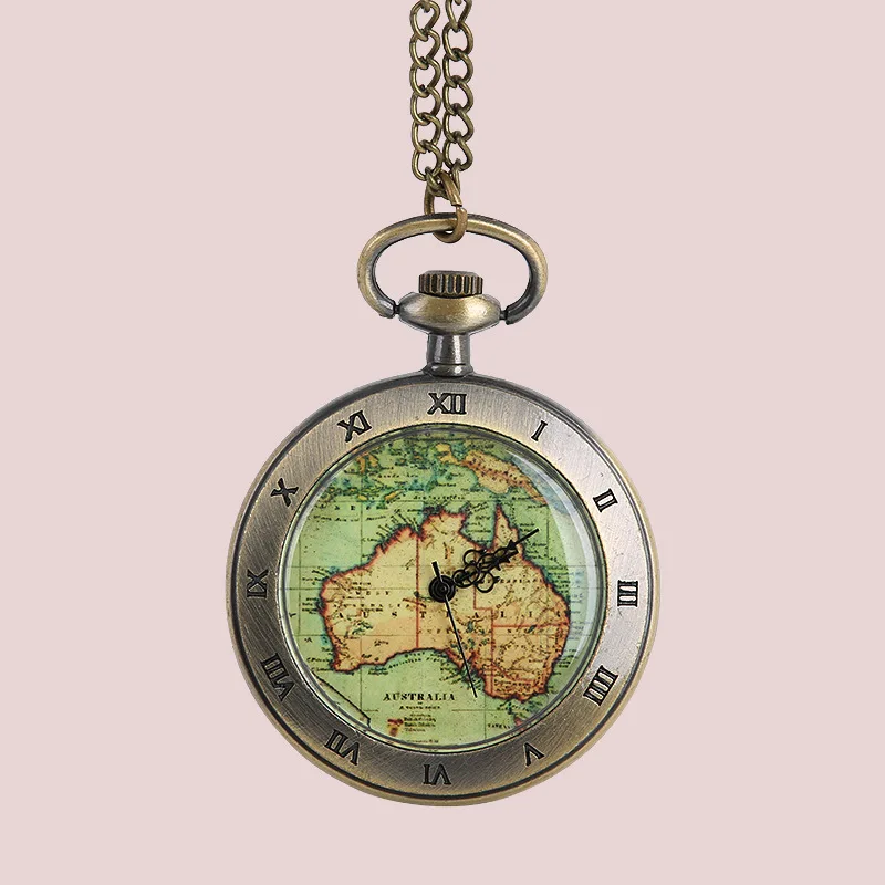 8098European and American fashion retro pocket watch with necklace  Vintage large 12 constellation map unique pocket watch