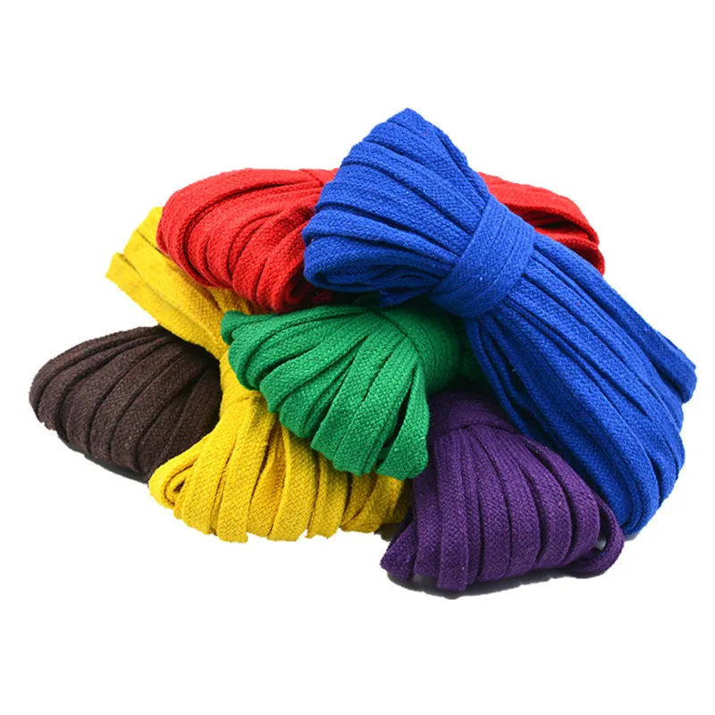 10mm Cotton Flat Rope Cord Hollow Twisted Woven String Braided Wire Rope DIY Handmade Home Crafts Pants Shoes Bag Accessories