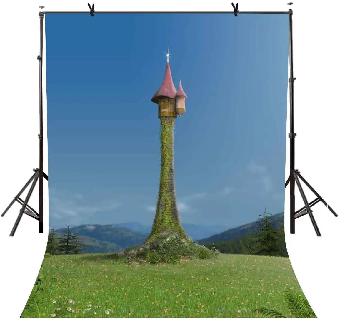 Valley Tower Princess Backdrop Cartoon Fairytale Story Rapunzel Photography Background Baby Shower Children Kids Birthday Party