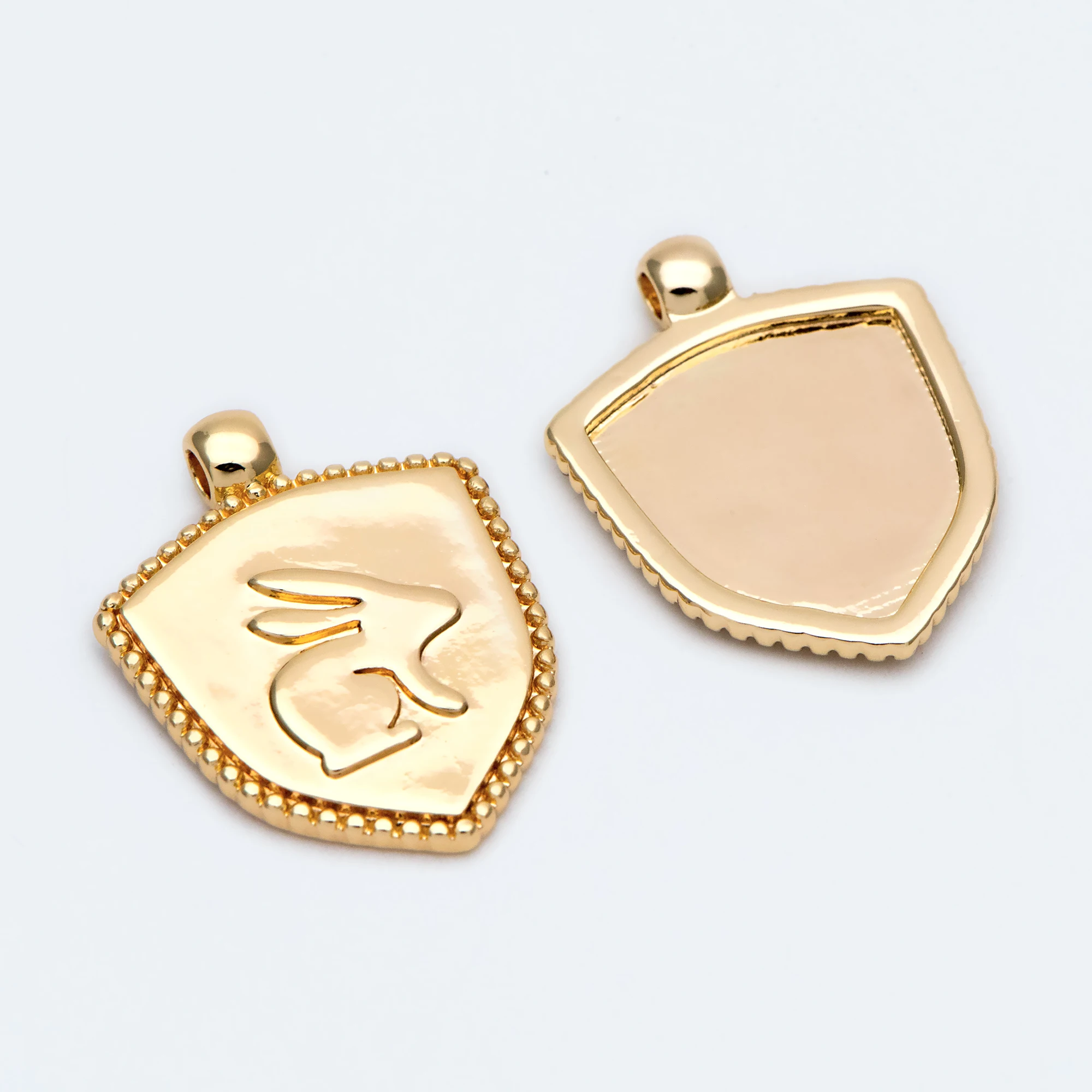 

10pcs Gold Plated Brass Rabbit Charm, Shiny Bunny Pendants 24x18mm, Jewelry Making Supply (GB-1981)