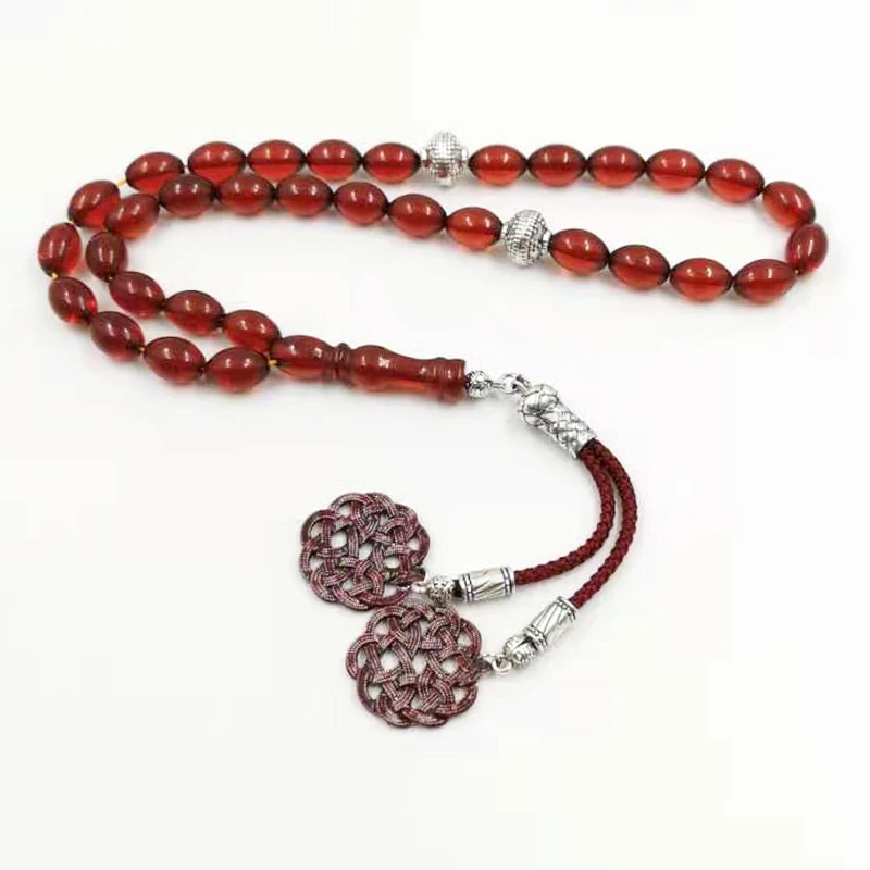 

Red Resin Tasbih 33 45 51 66 99beads Man Muslim rosary Turkey style Bracelets New Fashion Islamic Misbaha Saudi arabia Eid gift