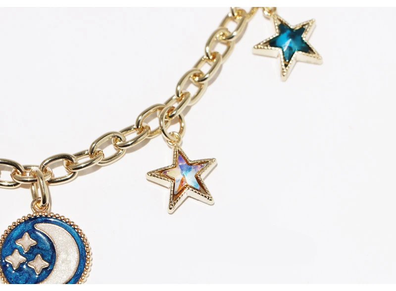 Designer chain strap with blue star gold metal chain ornament for handbag bag charms Accessories Hardware high quality