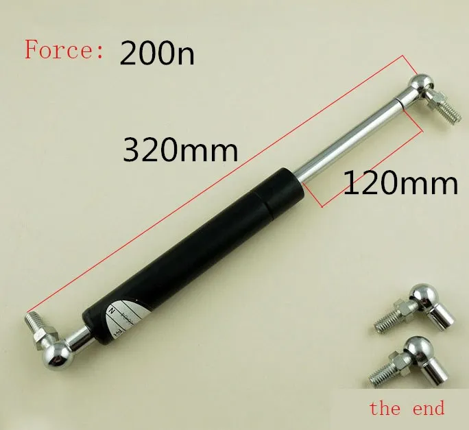 120Mm Stroke200N Force Auto Gas Spring Damper Ball Gas Strut Shock Spring Lift Prop Automotive M8 Gas Spring 320Mm