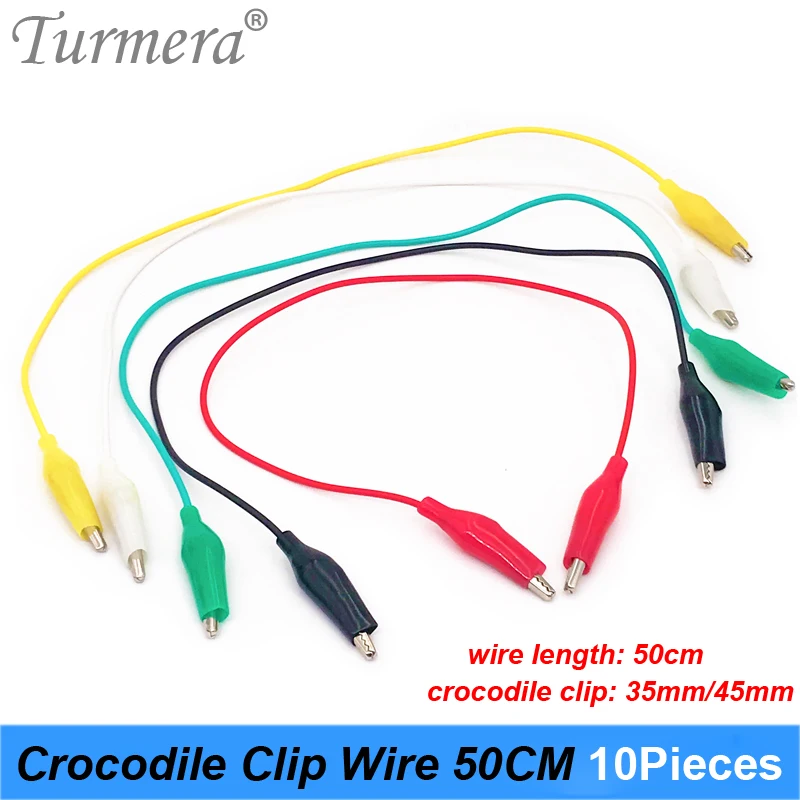 10PCS Line Crocodile Clip Number 35mm 45mm Double-ended Crocodile Clips Length 50cm Cable Alligator Clips Wire Testing Wire Clip