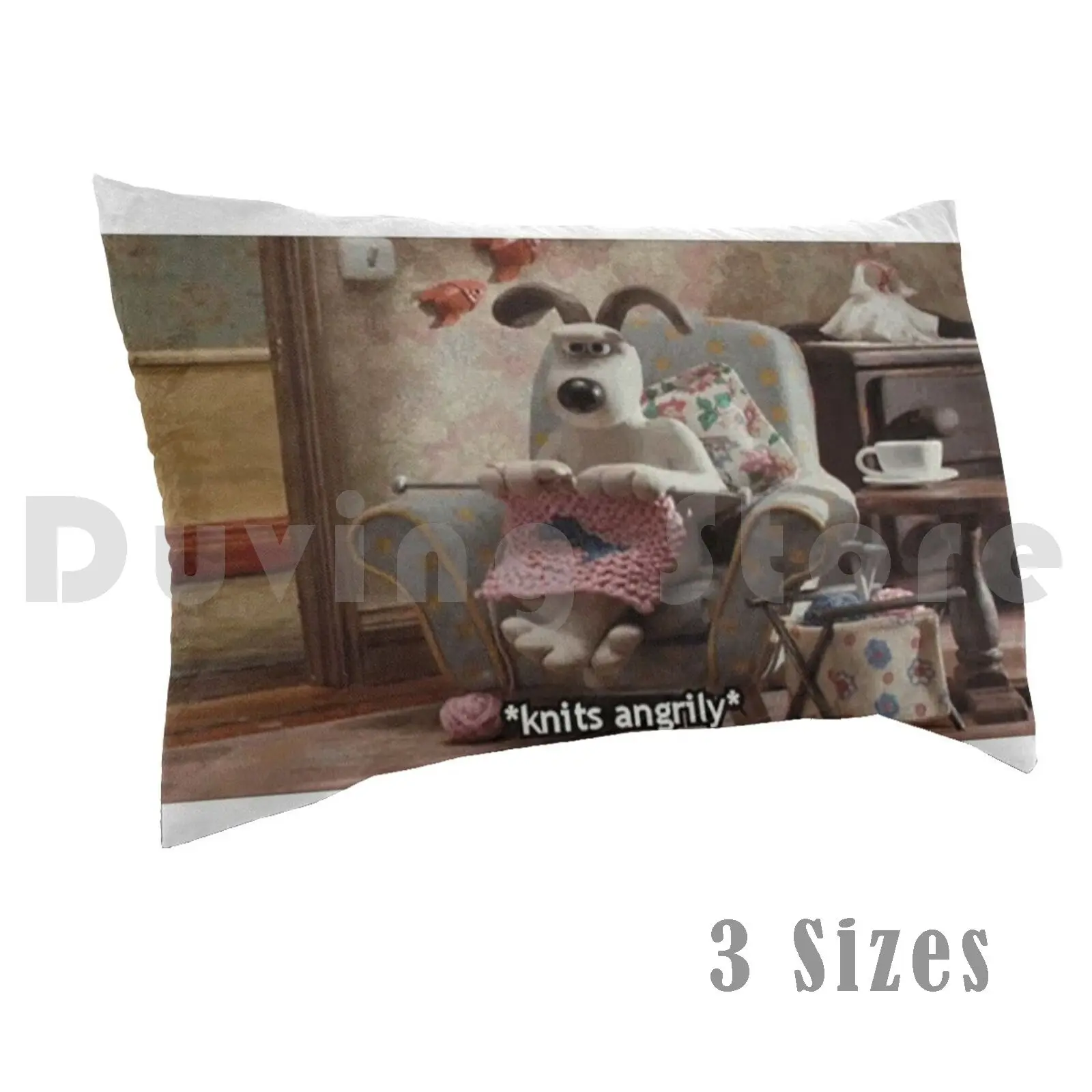 , Gromit Knitting AngrilyPillow case Gromit Knit Old Lady Meme Gif Cool New Egdy Meme Fresh Edgy Pearcey