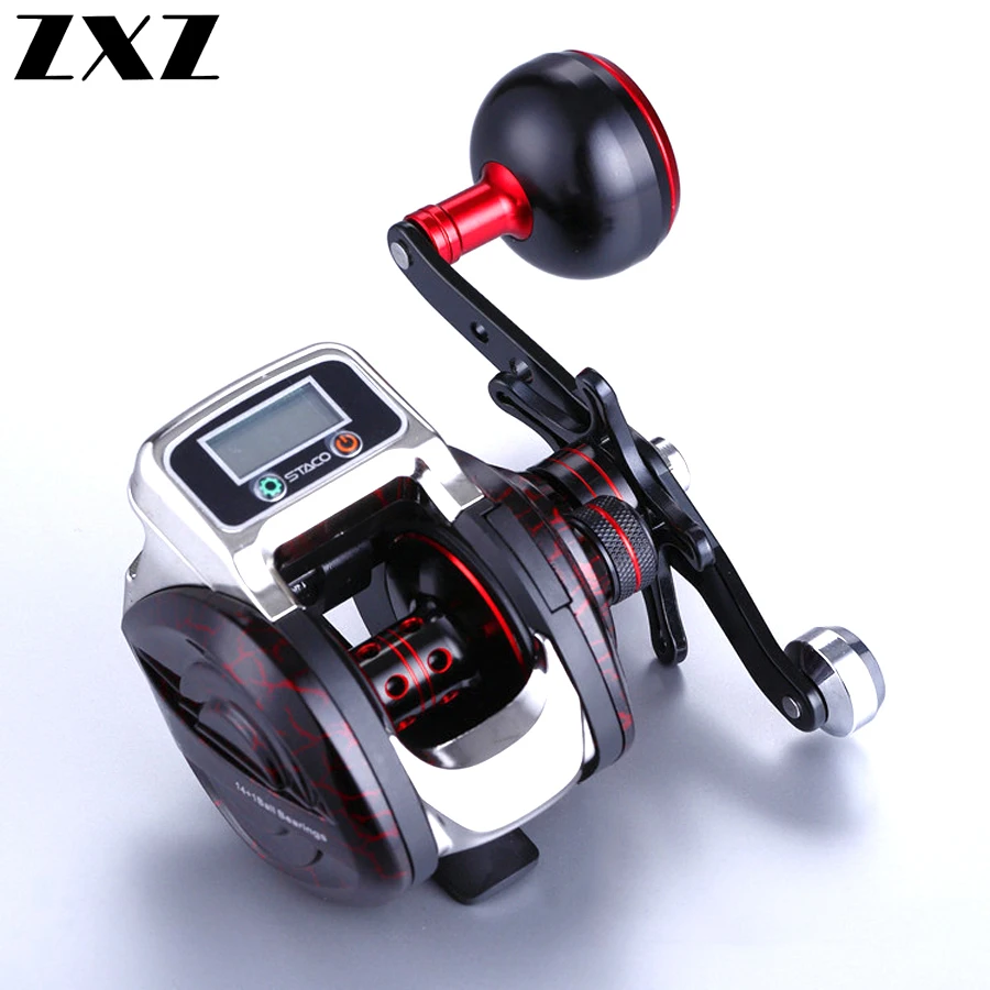 

New 13+1 Bearing Left/Right Fishing reel with Digital Display Fishing Line Counter Saltwater Carp Reel 6.3:1 Casting Scroll Tool